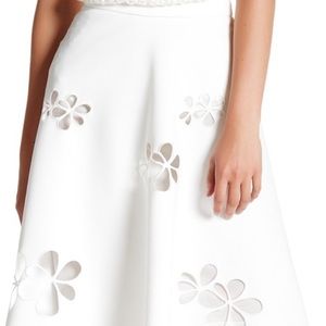 Catherine Malandrino Floral Cutout Skirt